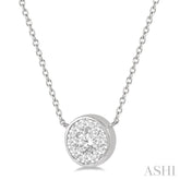 1/3 Ctw Round Shape Lovebright Diamond Pendant With Chain in 14K White Gold